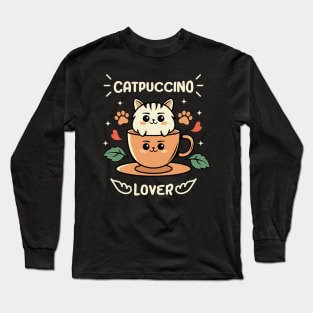 Catpuccino Lover Cat Long Sleeve T-Shirt